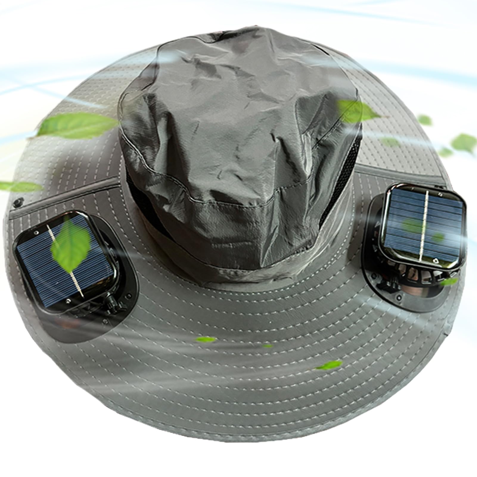 Cappello con Ventole a Energia Solare Cappello Leggero con Ventilatore | Cappello Ventilato Solare Traspirante Copricapo Leggero Protettivo per Spiaggia, Campeggio, Trekking