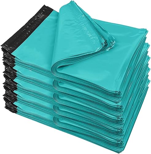 Miniatura 4 de iMBAPrice 10 x 13 Pulgadas 500-Paquete (Verde Azulado) Sobres de polietileno de color con adhesivo fuerte, Bolsas de envío y embalaje para ropa,