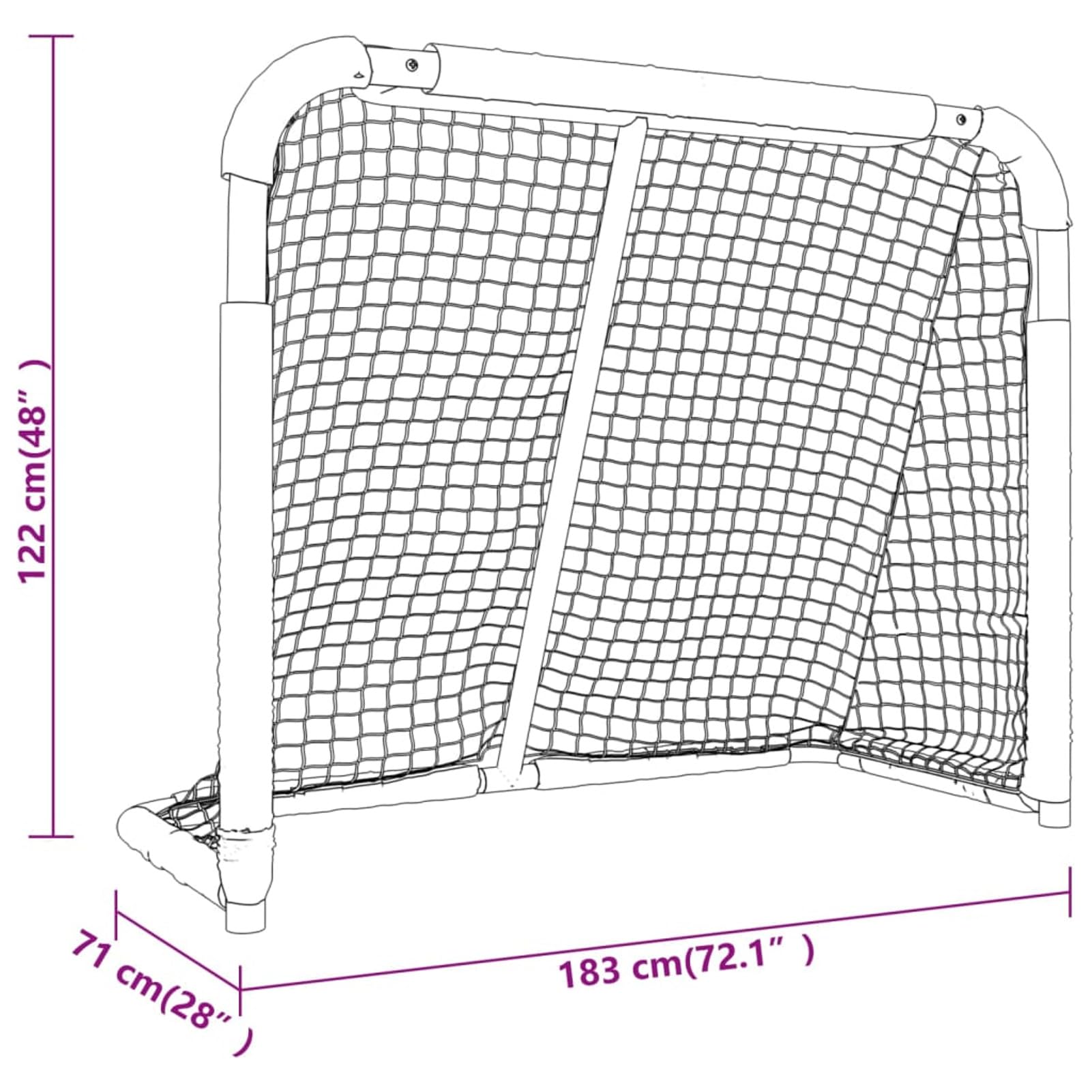 Brama hokejowa czerwona i biała 183 x 71 x 122 cm poliester brama hokejowa dla dzieci