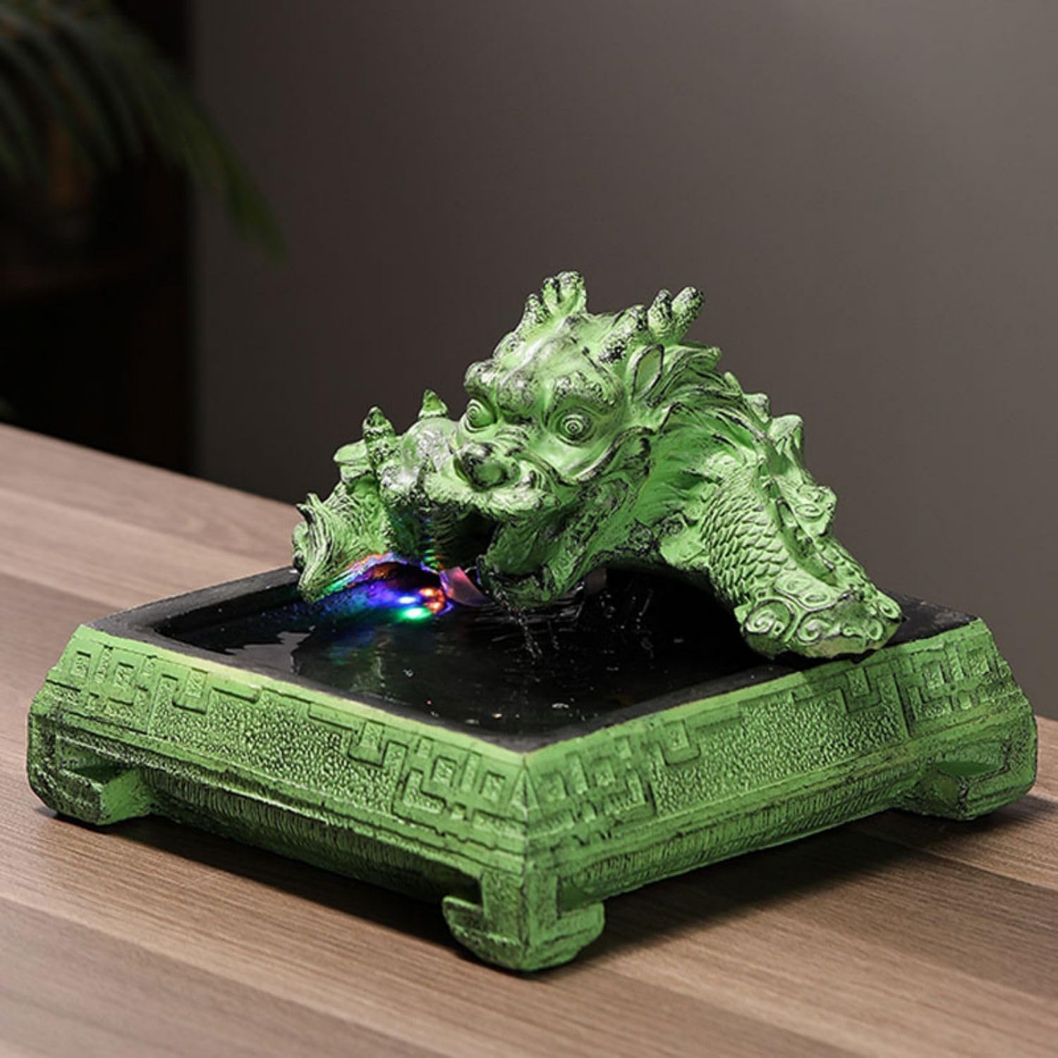 Golden Toad Wealth-Attracting Living Room Water Feature Ornament Office Desk Water Landscape Decoration Ceramic Water Feature Fish Tank Dragon Soaring Circulating Water