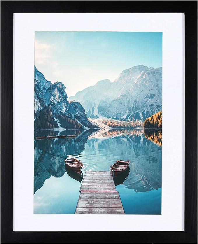 BOJIN 11x14 Black Picture Frames Matted A4 Photo Frame Woodden Diploma