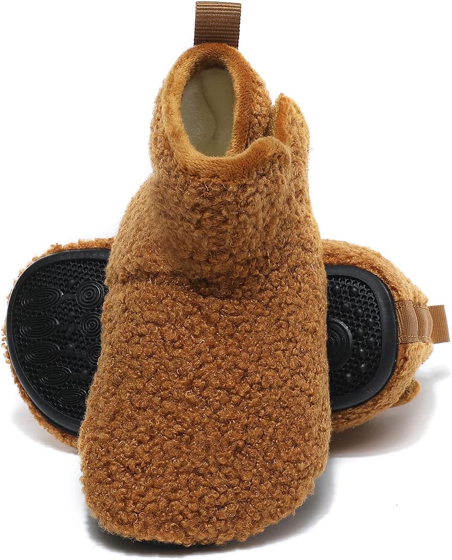 Hayeabi Toddler Kids Lightweight Winter Fuzzy Warm Indoor Outdoor House Slippers Non-Slip Grip Comfy Home Floor Shoes for Boys Girls - Image 3