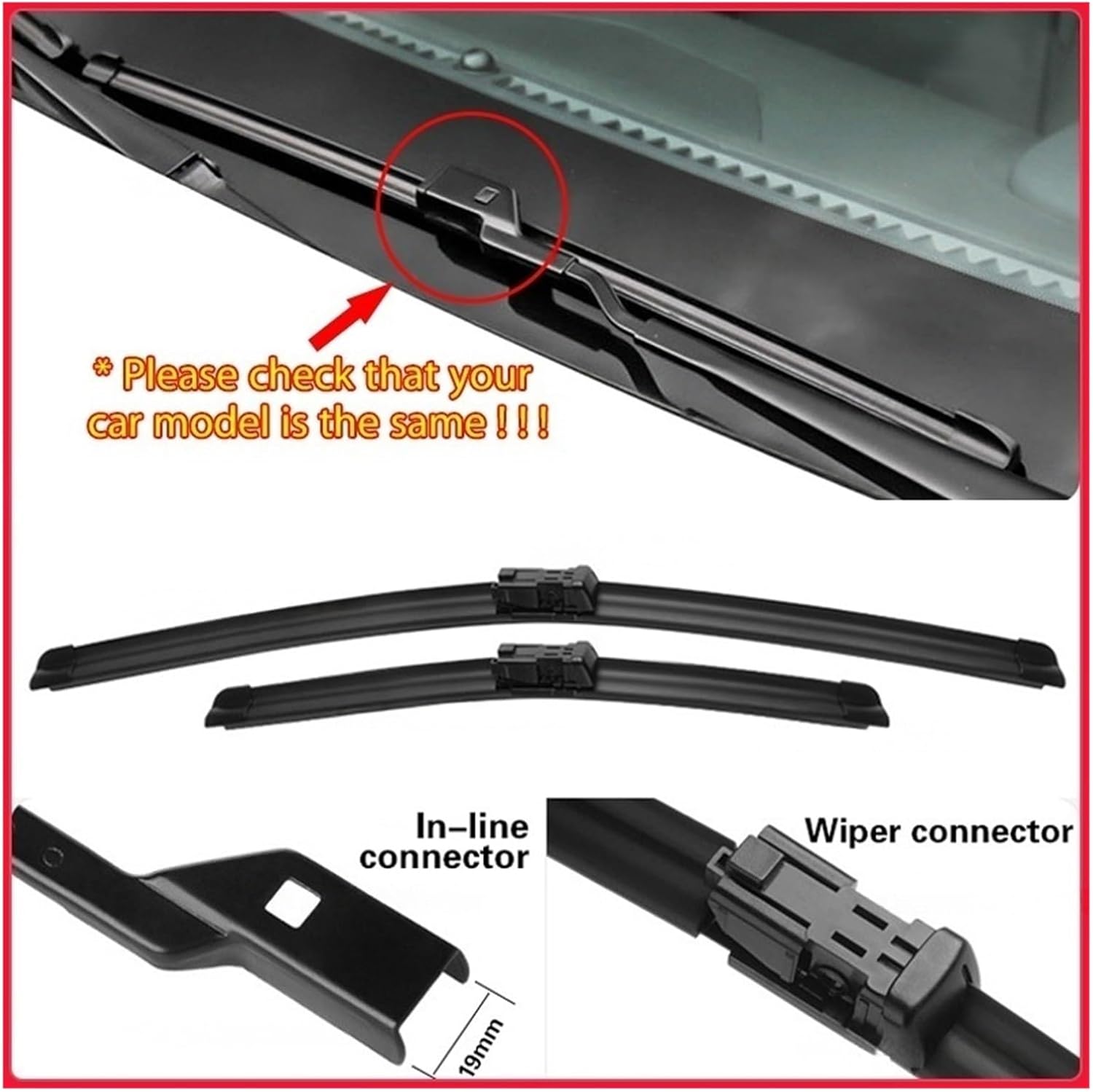 ワイパー LHD フロントワイパーブレード Tipo 356 2015-2019 フロントガラス ウィンドスクリーンクリーンウィンド