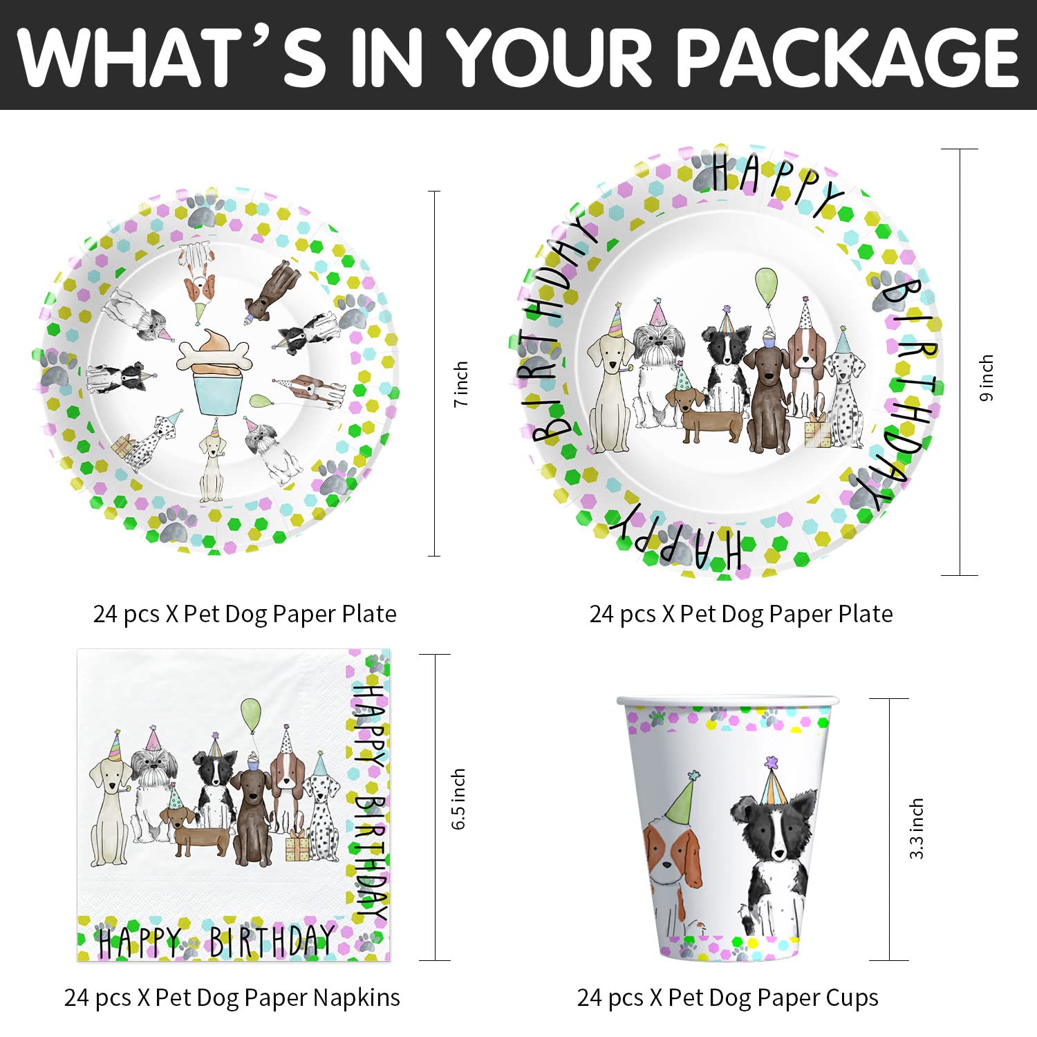 4-Pack Puppy Dog Party Tablecloths - 54x108 Inch Disposable Dog Theme Table Covers