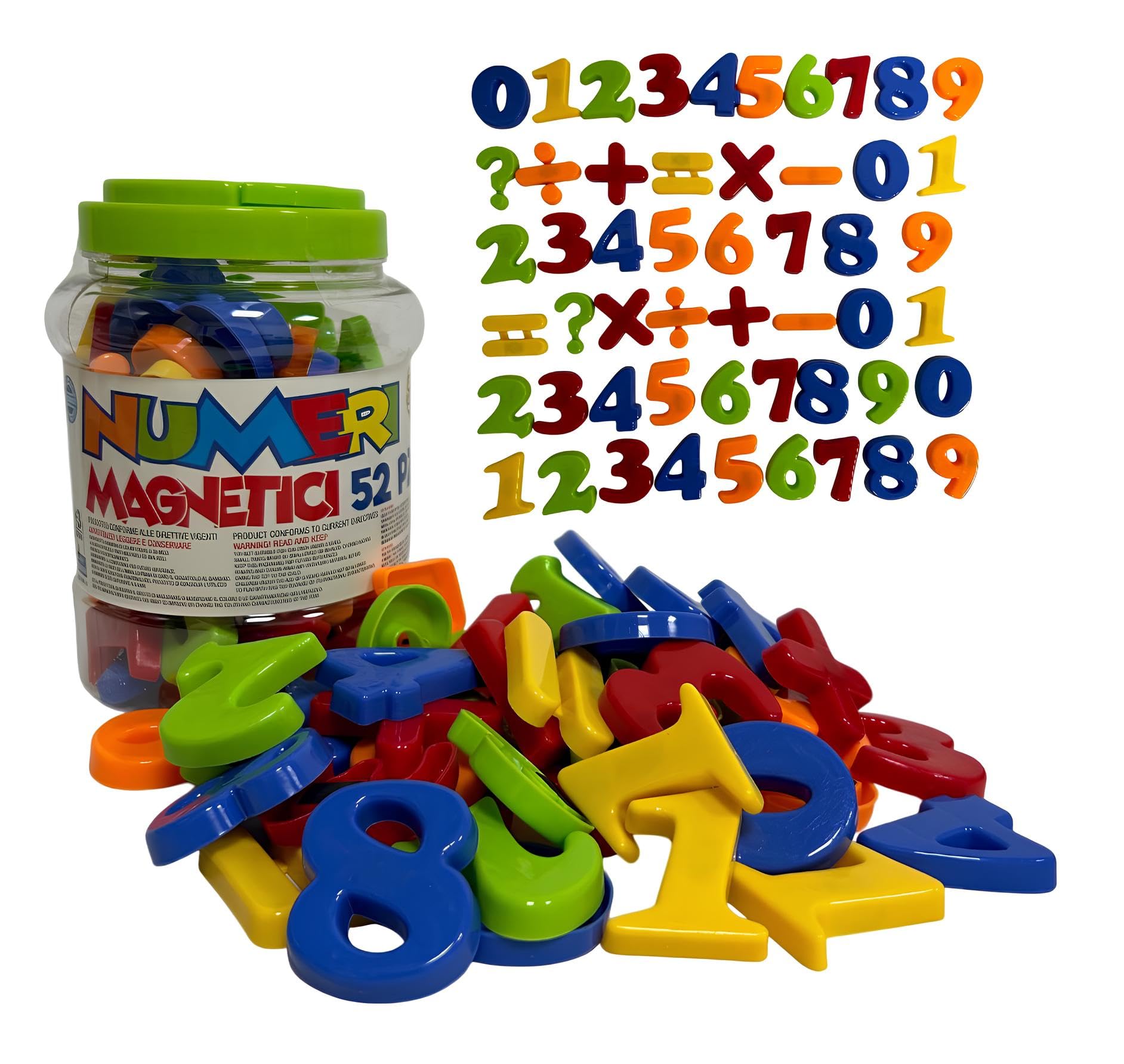 Lettere e Numeri Magnetici Misura Grande 5 cm Giocattoli Educativi Numeri Magnetici Lettere Magnetiche per Bambini 52 Pezzi Ragazzi Adulti Alfabeto Numeri Lettere Simboli Matematici (NUMERI 52PZ)