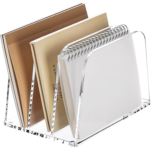 YUXUN Organizador clasificador de archivos de escritorio de acrílico transparente, organizador de archivos vertical, estantería de 3 secciones para disponible en Yaxa Costa Rica