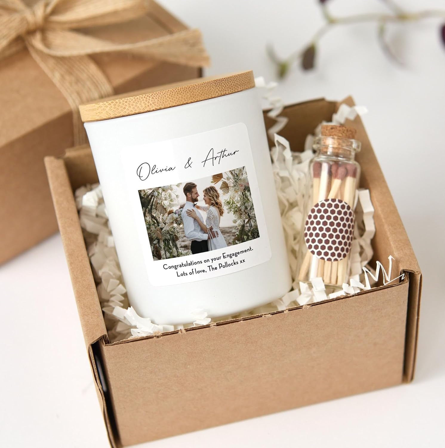 Custom Photo Candle with Gift Box | Personalized Picture Candle | Engagement, Wedding Gift-Black/Unscented - Image 3