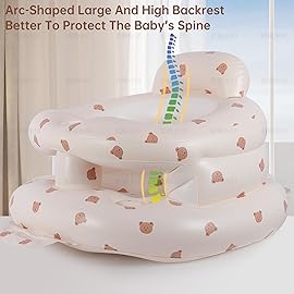 Baby Inflatable Seat with Guardrails for 3-36 Months, Built-in Air Pump, Summer Toddler Chair for Sitting Up, Floor Seater with Back Support