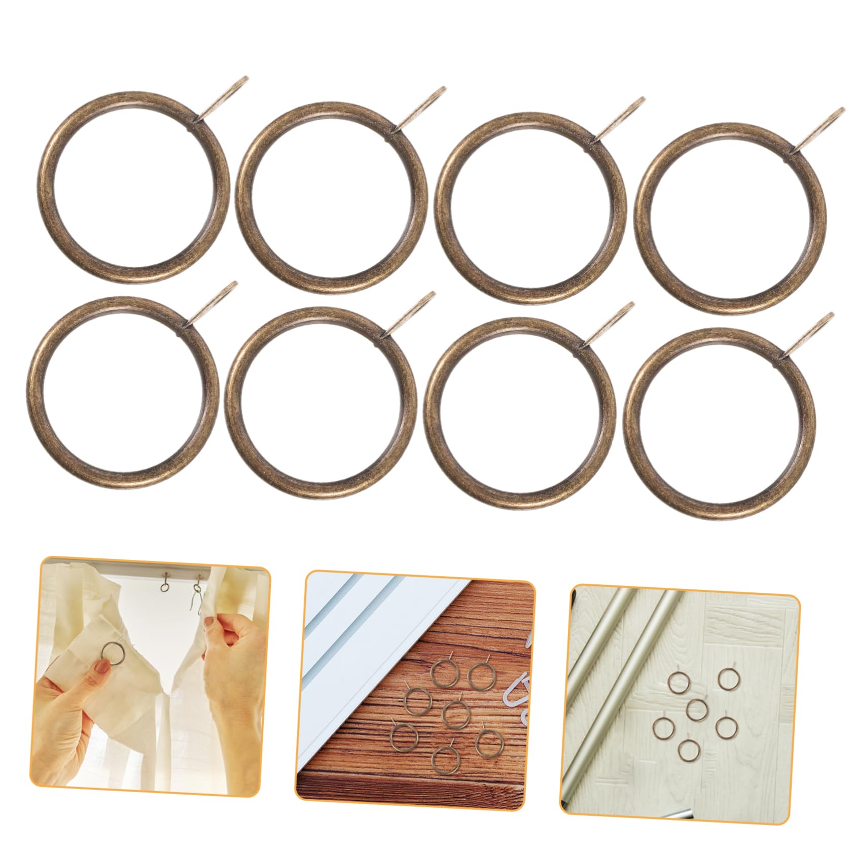 MUCKLILY 1set Heavy Duty Curtain Eyelet Rings Drapery Rings for Shower and Window Curtains Easy to Install with Rustproof Finish for Home Decor 20pcs