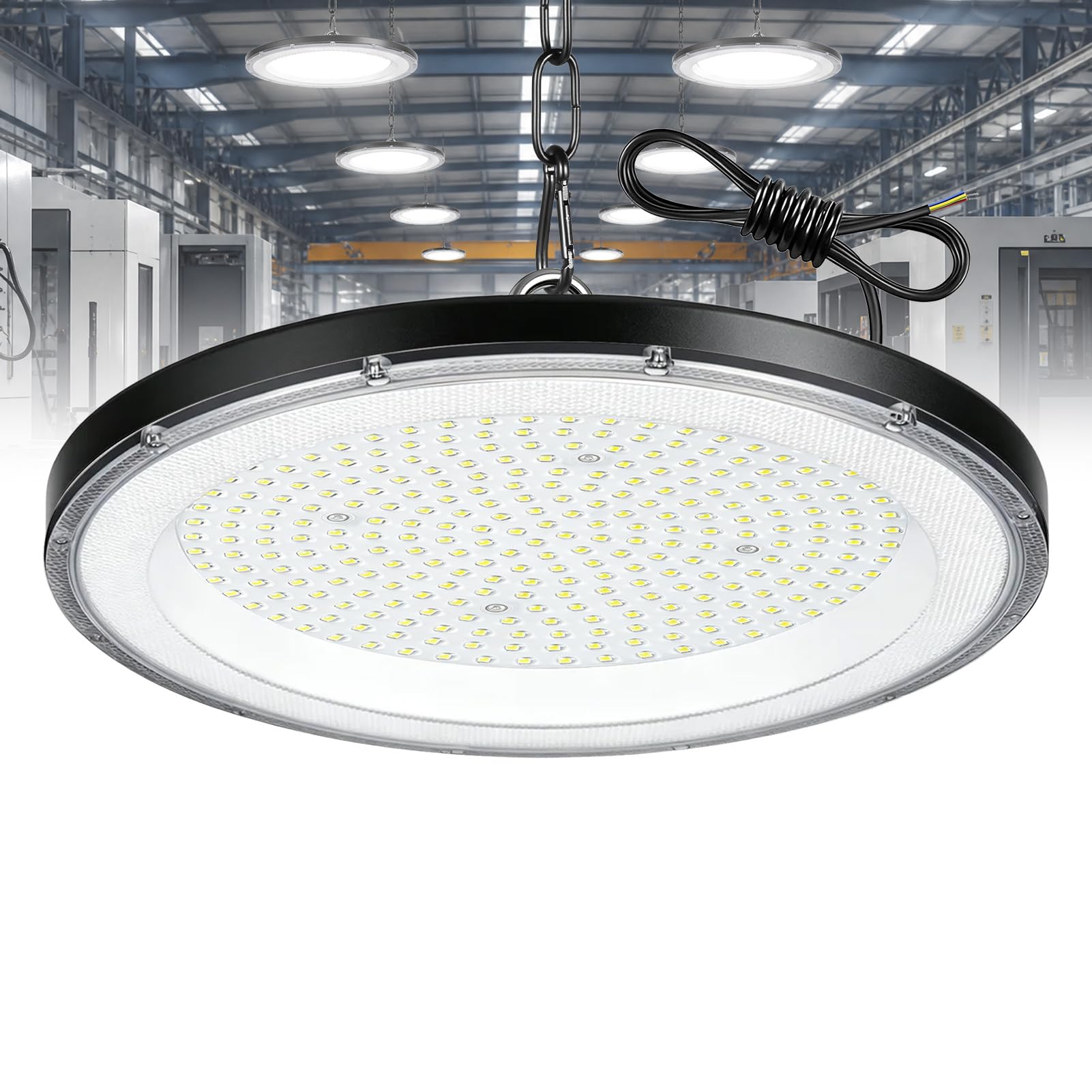 Worshow 500W UFO LED High Bay Light, 50000LM 6500K IP65 Waterproof, 1 Pack
