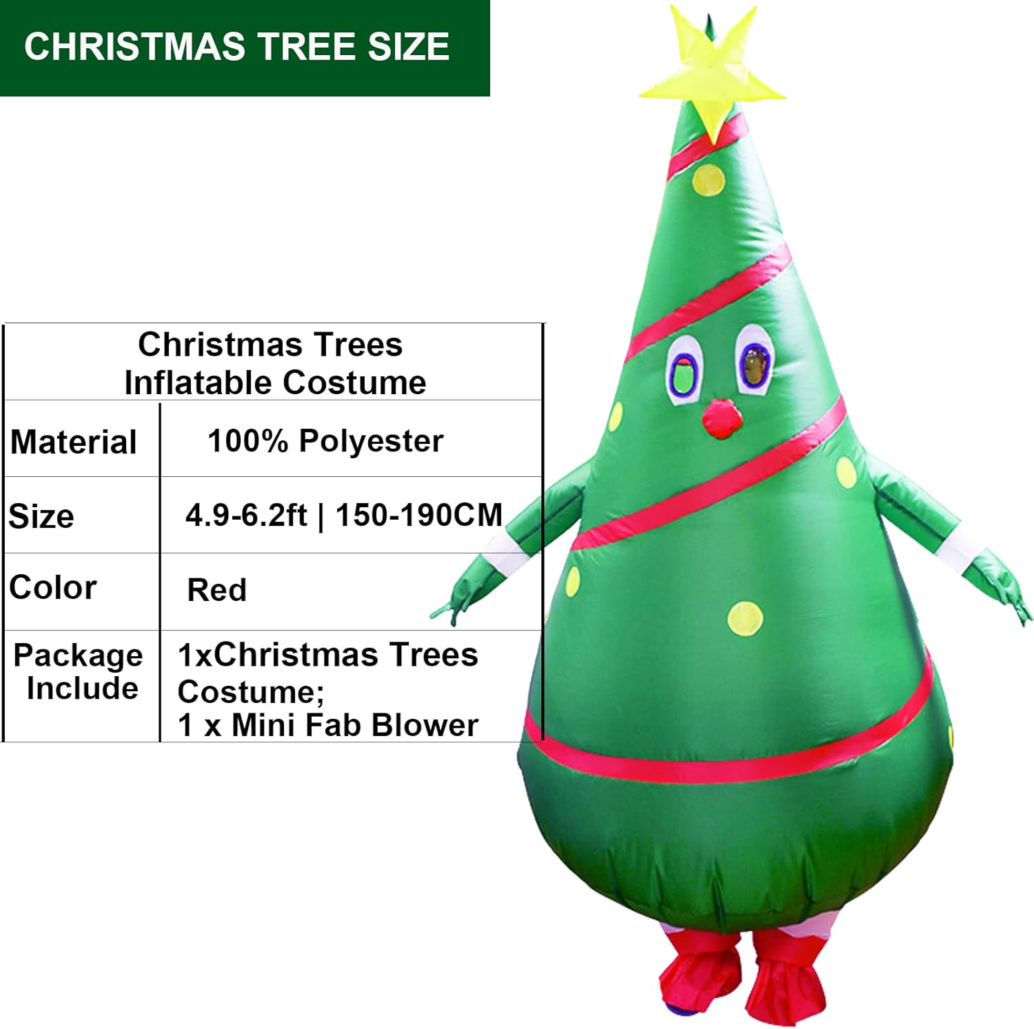 Santa Claus Inflatable Costume - Xmas Blow Up Suit Christmas Jumpsuit - Image 2