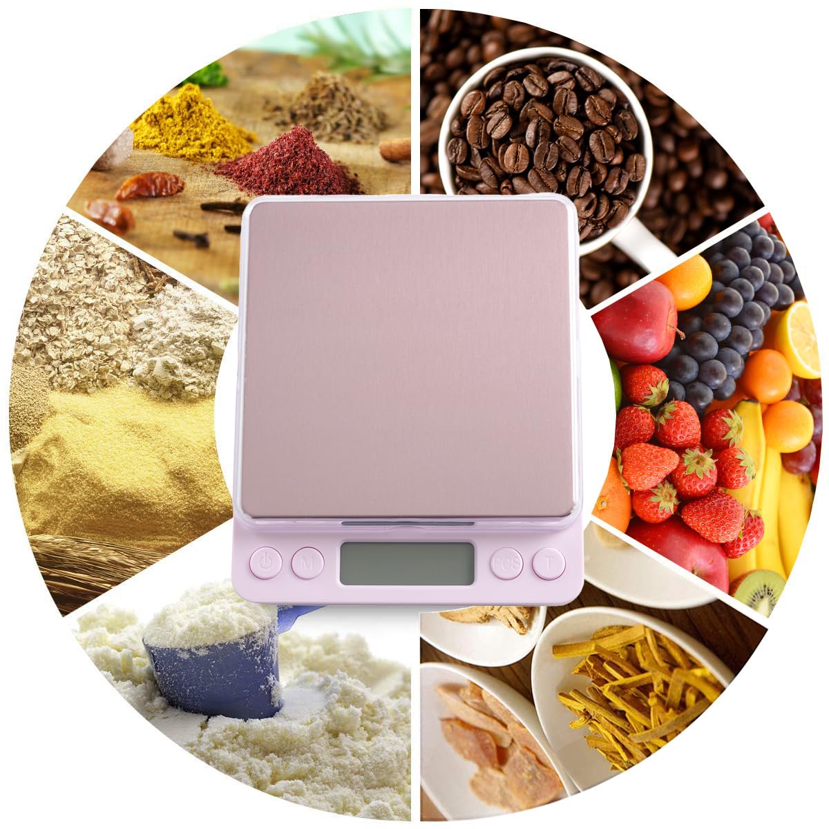 Digitale Küchenwaage Mit LCD-Display, 3000 G / 0,1 G Präzise – Inklusive 2 Ablagen & Batterien