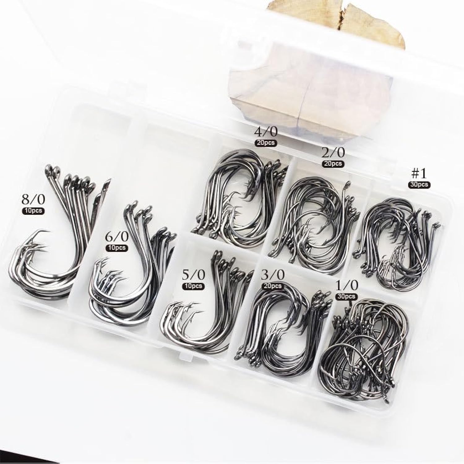 150 Pcs Fishing Hooks, Strong High Carbon Steel Fresh and Saltwater Fishing Hooks, Variety of Different Sizes Circle Hook - Size:#1 1/0 2/0 3/0 4/0 5/0 6/0 8/0