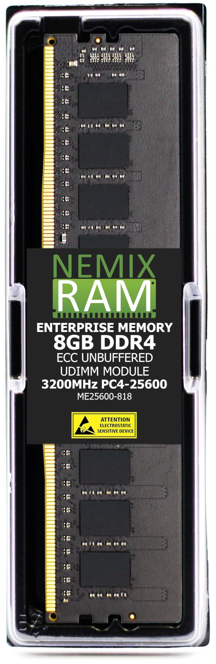 NEMIX RAM 8GB (1X8GB) DDR4 3200MHz PC4-25600 1Rx8 1.2V CL22 288-PIN ECC Unbuffered UDIMM PC Memory Compatible with Dell SNPR8H4HC/8G AB663419