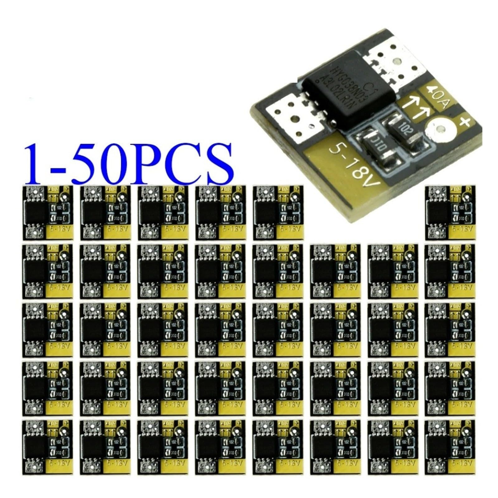 ChuFort 1-50 SZTUK Moduł przełączający Mini MOS 5-18 V 20A PWM do kontroli prędkości silnika LED(50PCS)