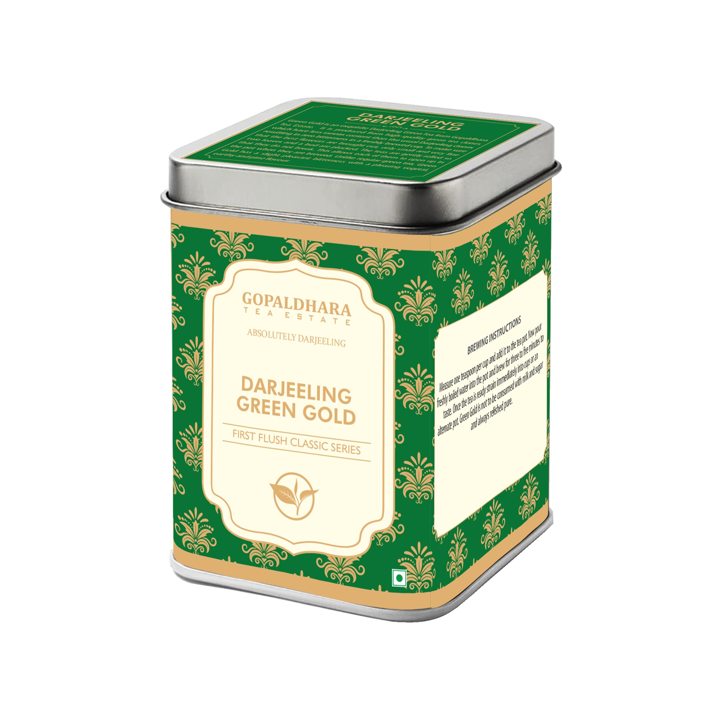 Gopaldhara Darjeeling Fresh Mellow Green Gold Tea 100gms Tin Can - (Classic Series) FTGFOP1 Healthy & Smooth Whole Leaf Green Tea (B08RBWJ91N) Amazon Price History, Amazon Price Tracker