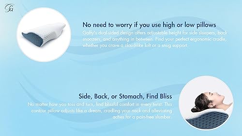 Miniatura 6 de Gaffy Goods Almohada ortopédica de espuma viscoelástica para aliviar el dolor de cuello y hombros  Soporte cervical ergonómico para personas que