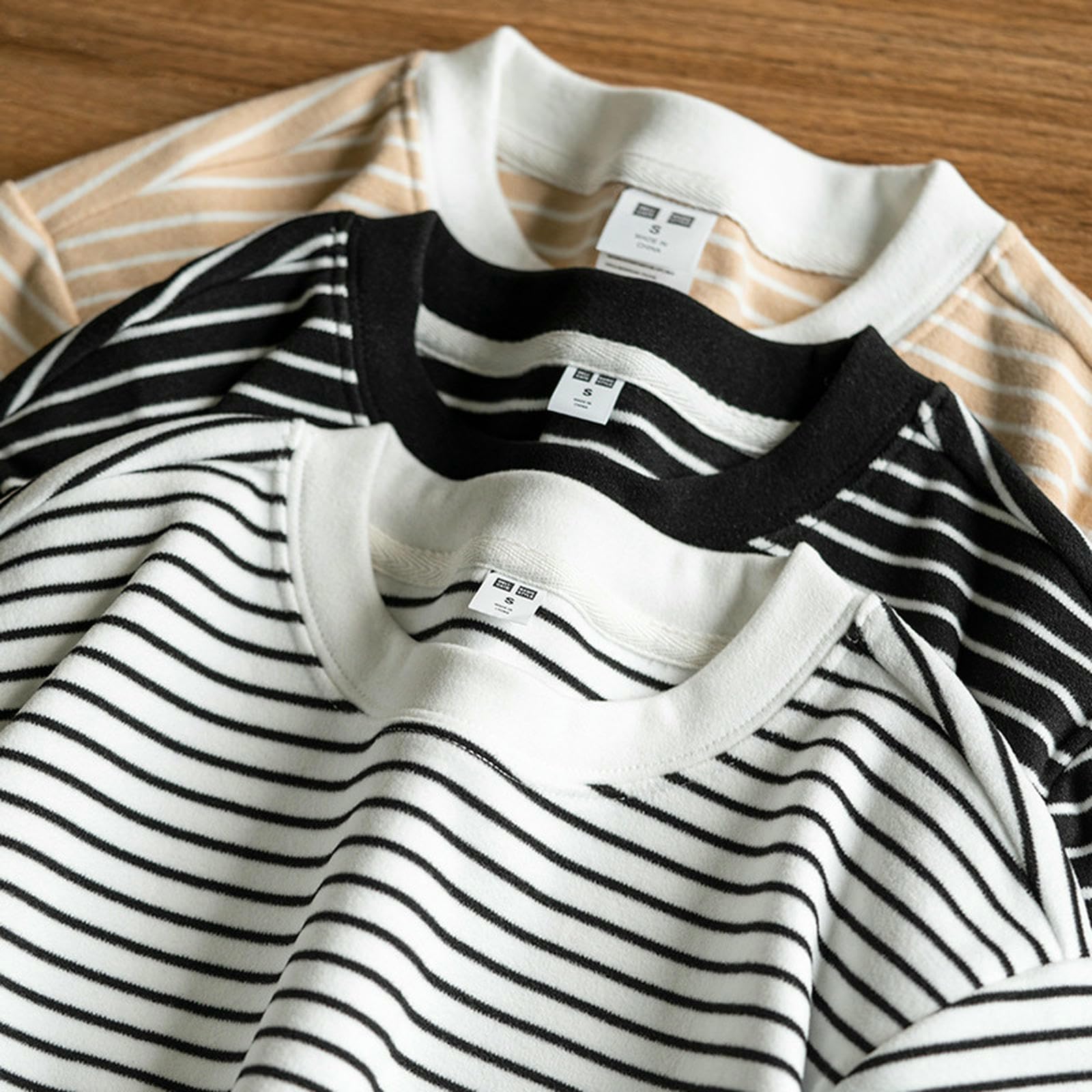 Maglia Termica Camicia da Fondo in Velluto Autunno E Invernale Femminile-Strisce di Albicocca-l