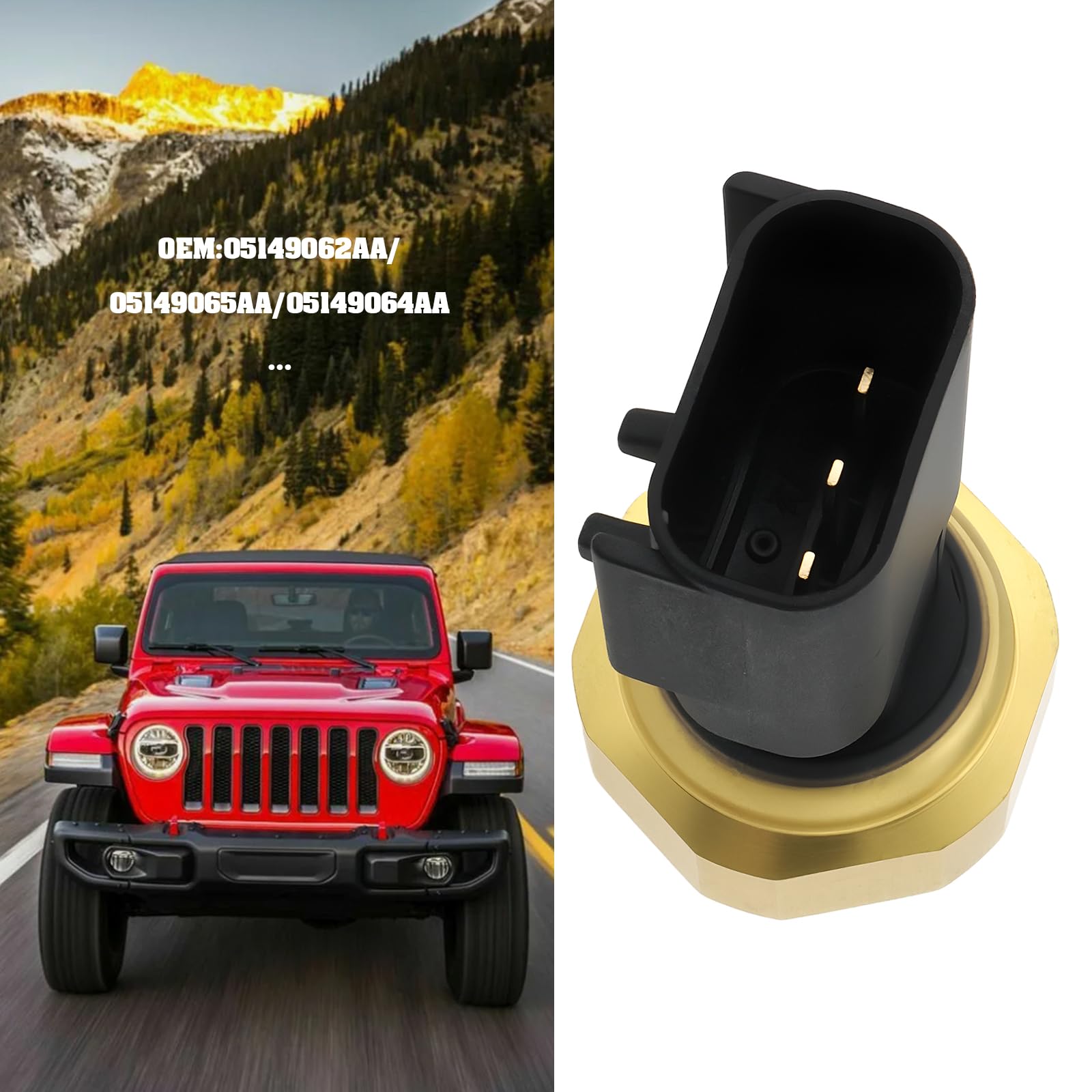 Interruptor de Sensor de Presión de Aceite de 3 Pines 05149062AA 05149065AA 05149064AA Compatible con Jeep Compatible con Chrysler