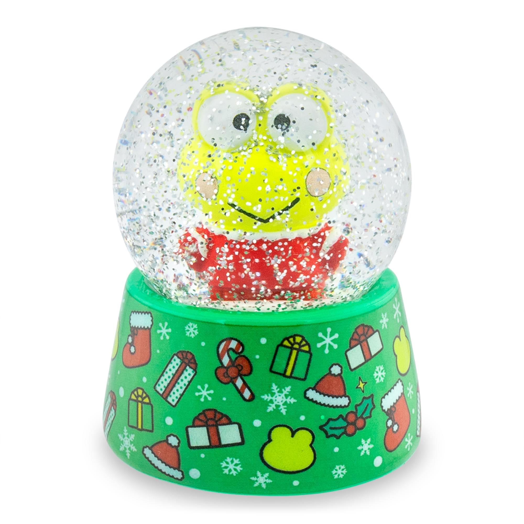 Silver Buffalo Green Sanrio Keroppi Holiday Mini Snow Globe | 3 Inches Tall