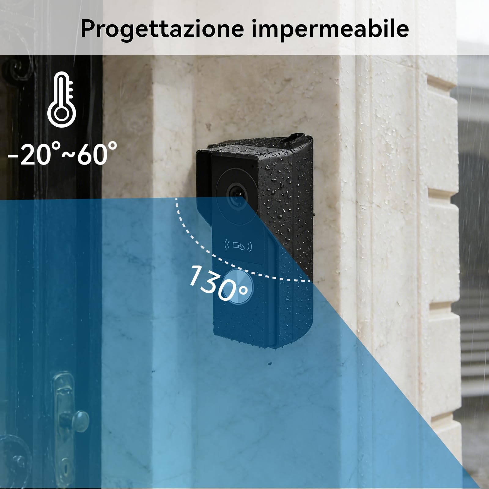 Videocitofono Connesso 2 fili, 7 Pollici Touch Monitor, 1080p, Audio Bidirezionale, Citofono con Sblocco Remoto, Rilevamento Umano,Visione Notturna