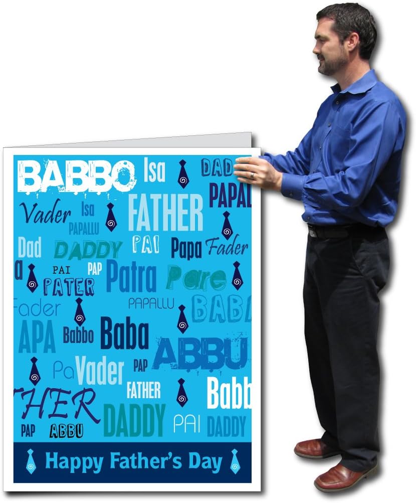 VictoryStore Jumbo Greeting Cards: Giant Father's Day Card (Many Names for Father) 3 feet x 4 feet Card with Envelop