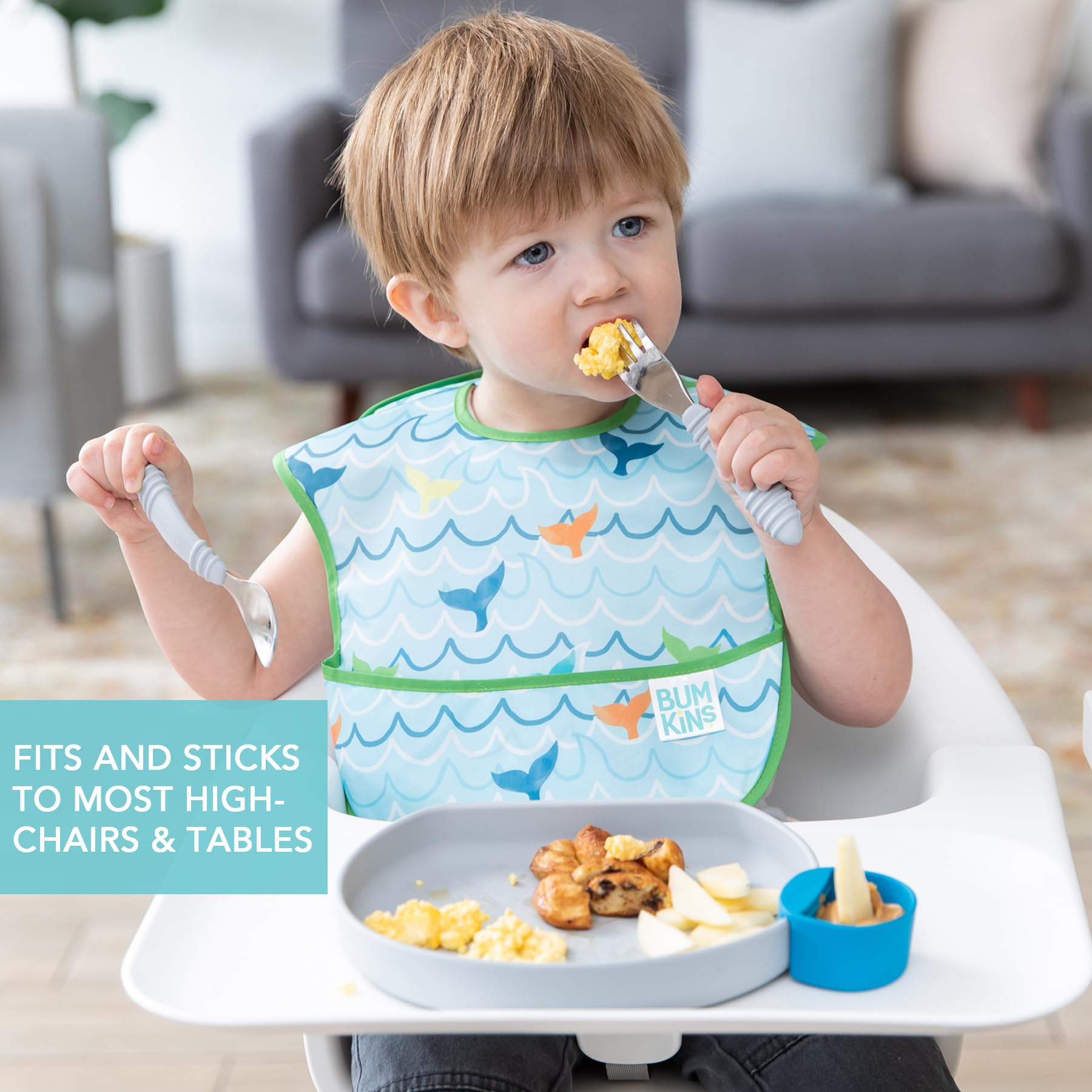 Bumkins Toddler and Baby Suction Plate, Silicone Grip Dish for Babies and Kids Baby Led Weaning, Children Feeding Supplies - Image 3
