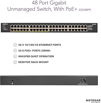 【正規品】NETGEAR スイッチングハブ48（GS348PP-100AJS） Amazon | 【正規品】 ネットギア NETGEAR スイッチングハブ 48