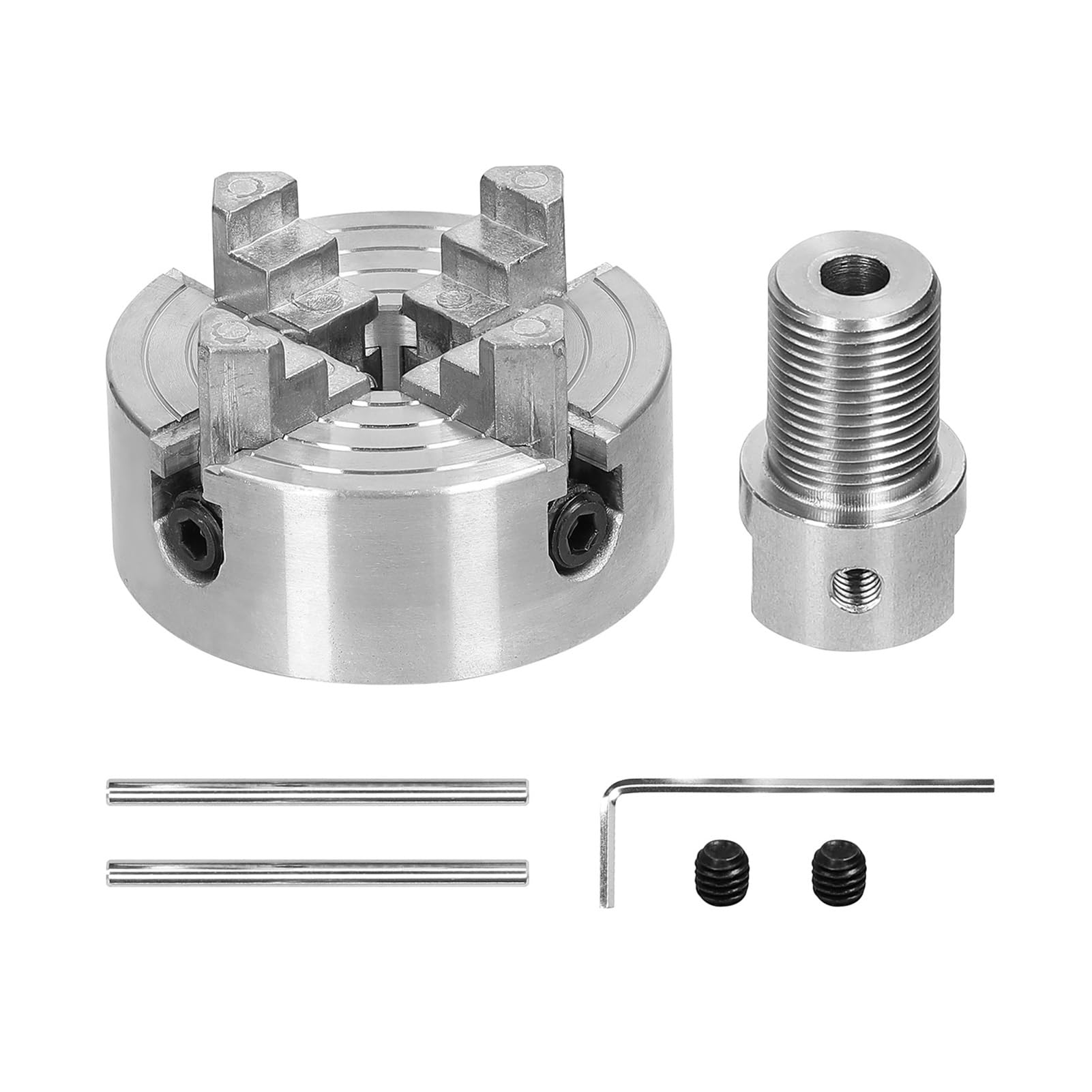 Mandril de torno, 3 mandíbulas/4 mandíbulas, perno de montaje autocentrado Manual for molienda, fresadora y torneado, eje de conexión de 3,17mm/5mm/8mm Mandril de torno de madera, escenarios de uso mú