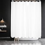 Barossa Design Extra-Long Shower Curtain 80" Height - Honeycomb Waffle Weave & Cotton Blend, Hotel Luxury & Spa, Heavy Weight Fabric, Washable - White, 72x80