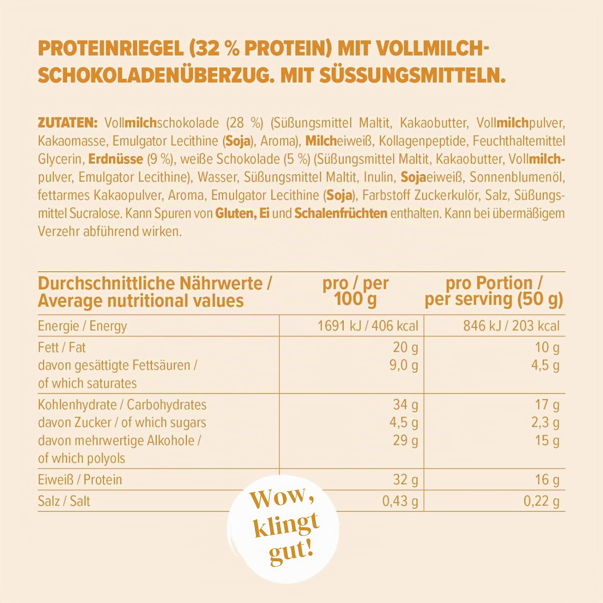 Energybody Superbar Proteinriegel "Peanut Caramell" 24x50g