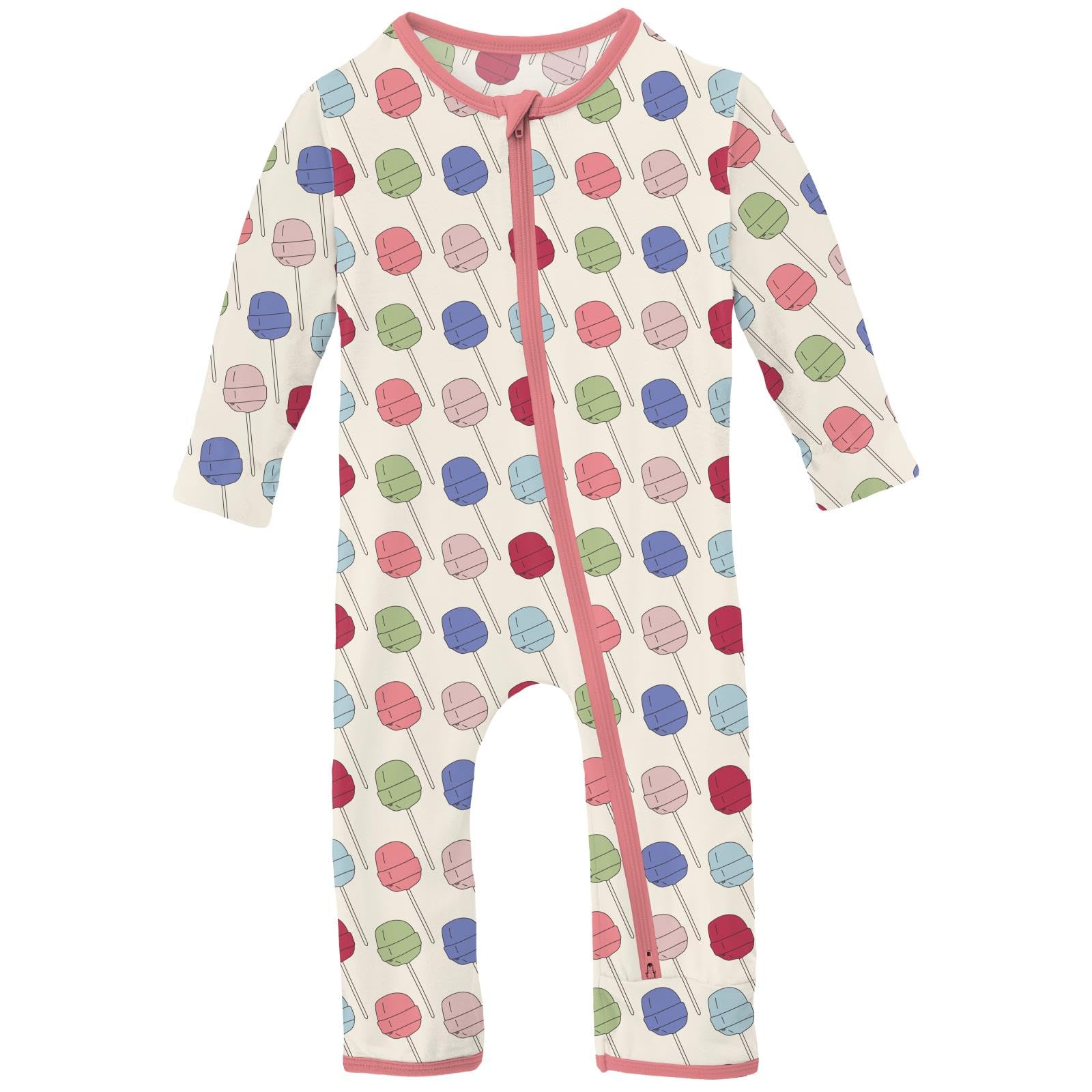 KicKee PantsPrint Coverall with Zipper, Super Soft Baby Clothes, Baby and Kid One Piece Sleepwear