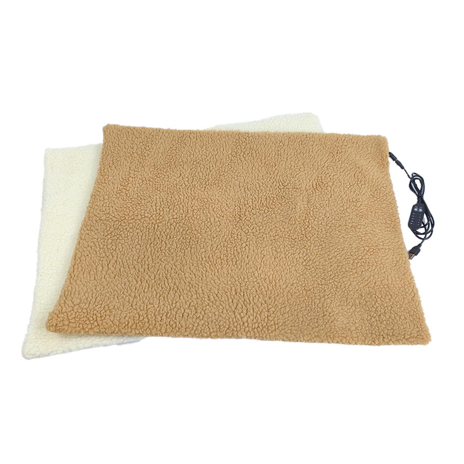Coussin Chauffant pour Chats, Tapis Chauffant pour Chat Utilisable à L'intérieur et à L'extérieur, 5 Niveaux de Température, Coussin Chauffant, Brun