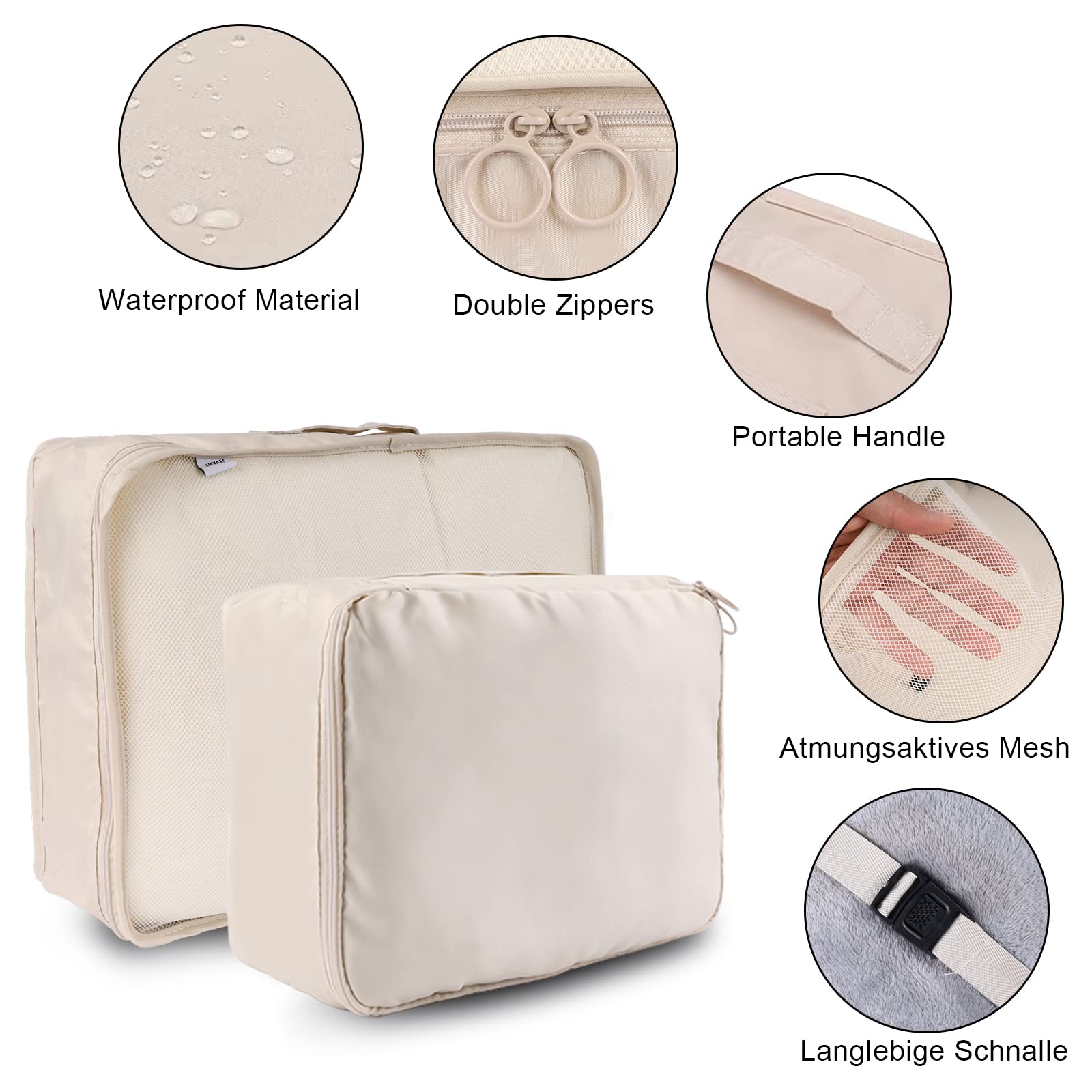 Organizador De Maletas Juego De 8 Cubos De Embalaje Para Maletas, Cubos De Embalaje Para Viajes, Plegables Para Accesorios De Viaje, Organizador De Bolsas Para Equipaje (gris) | - Es Fácil Pedir