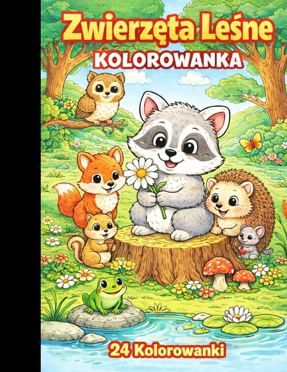 Leśne Zwierzęta Kolorowanka dla dzieci: 24 kolorowanki
