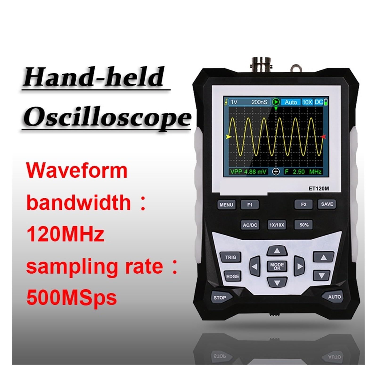 Osciloscopio Portátil De Mano 500 MS/s 120 MHz Digital