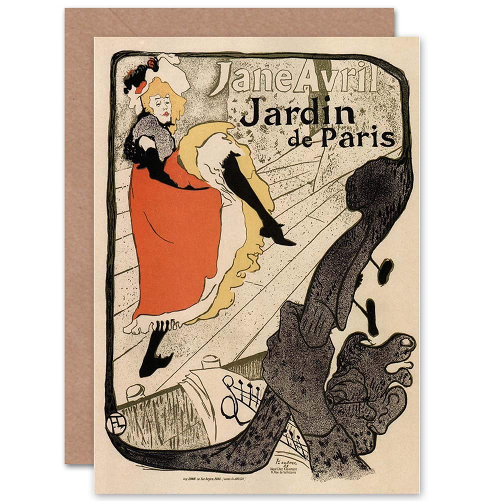 Artery8 Paris Jane Avril Toulouse Lautrec France Greeting Card Beige
