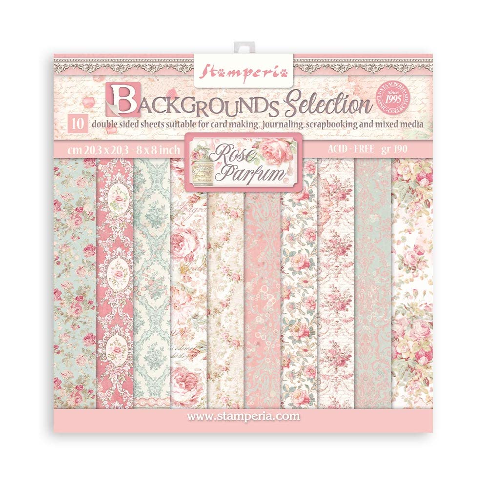 Stamperia Multi Colour International Mini Scrapbooking Pad - Rose Parfum - Backgrounds