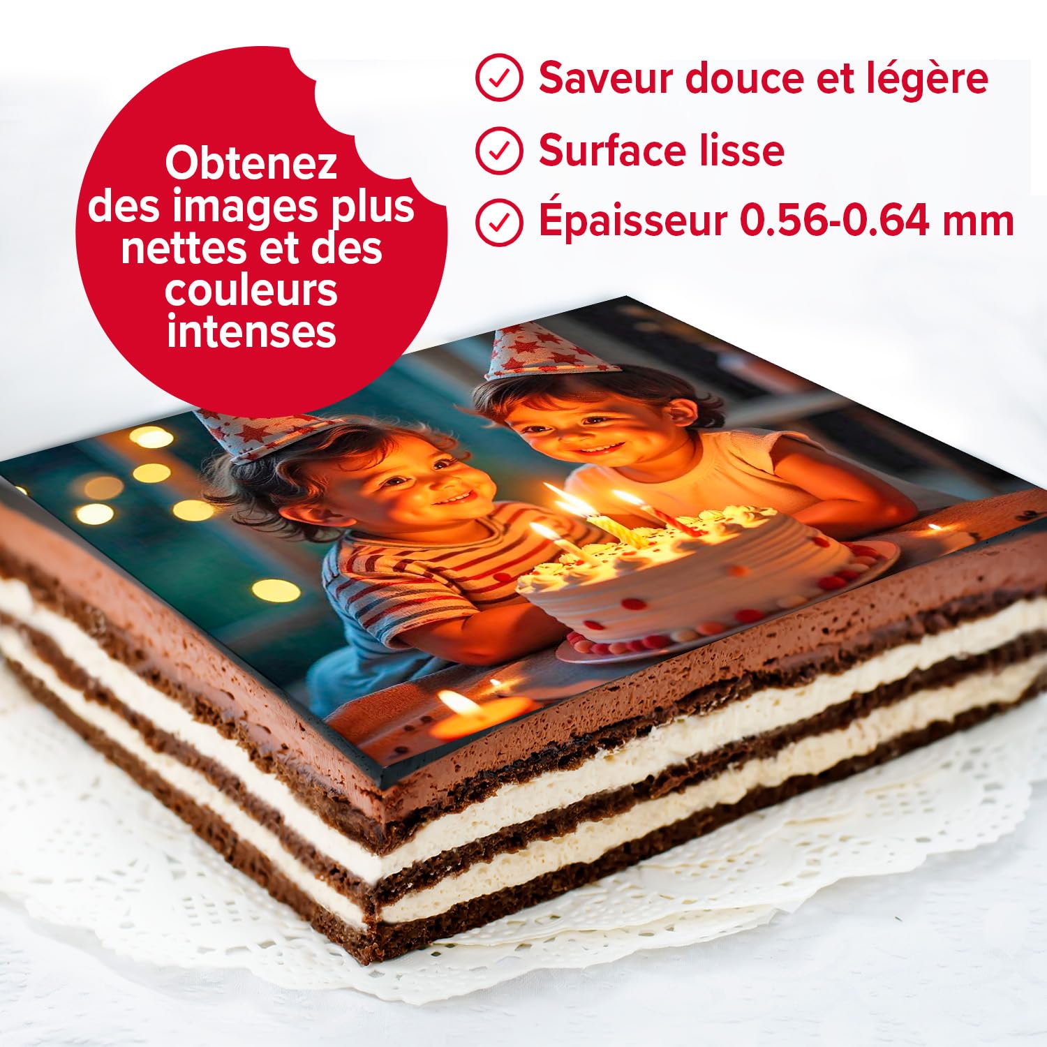 dekora - Papier comestible A4 pour impression - 25 feuilles - Papier d'amidon sans sucre compatible avec imprimantes à encre alimentaire - Décoration créative pour gâteaux, biscuits et cupcakes