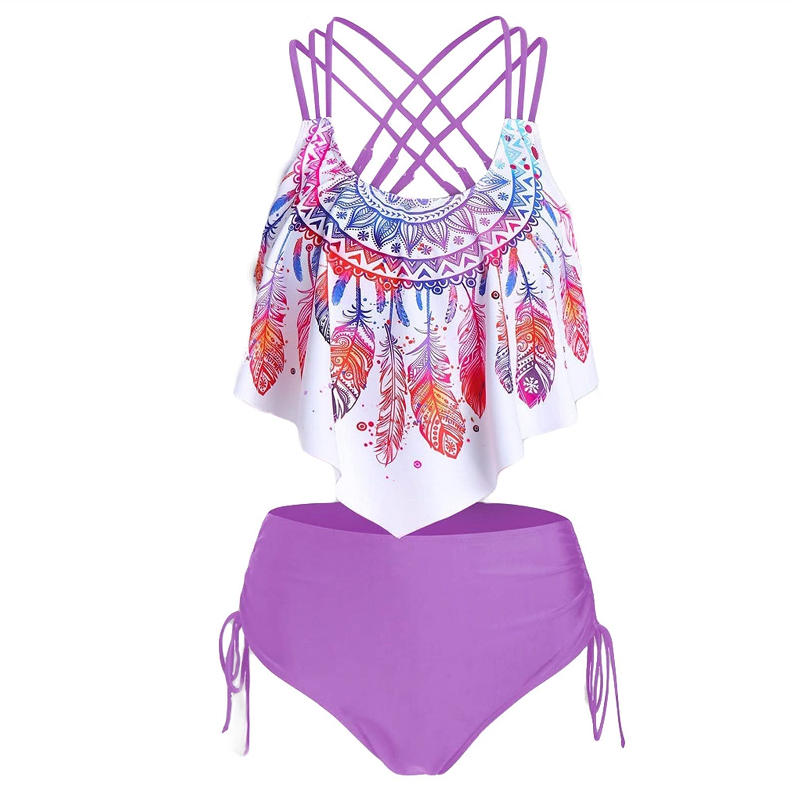 Dwuczęściowy strój kąpielowy seksowne bikini kobiety strój kąpielowy wyściełane stroje kąpielowe zestaw bikini z falbanką strój plażowy push up strój kąpielowy zestaw bikini do pływania (DS)