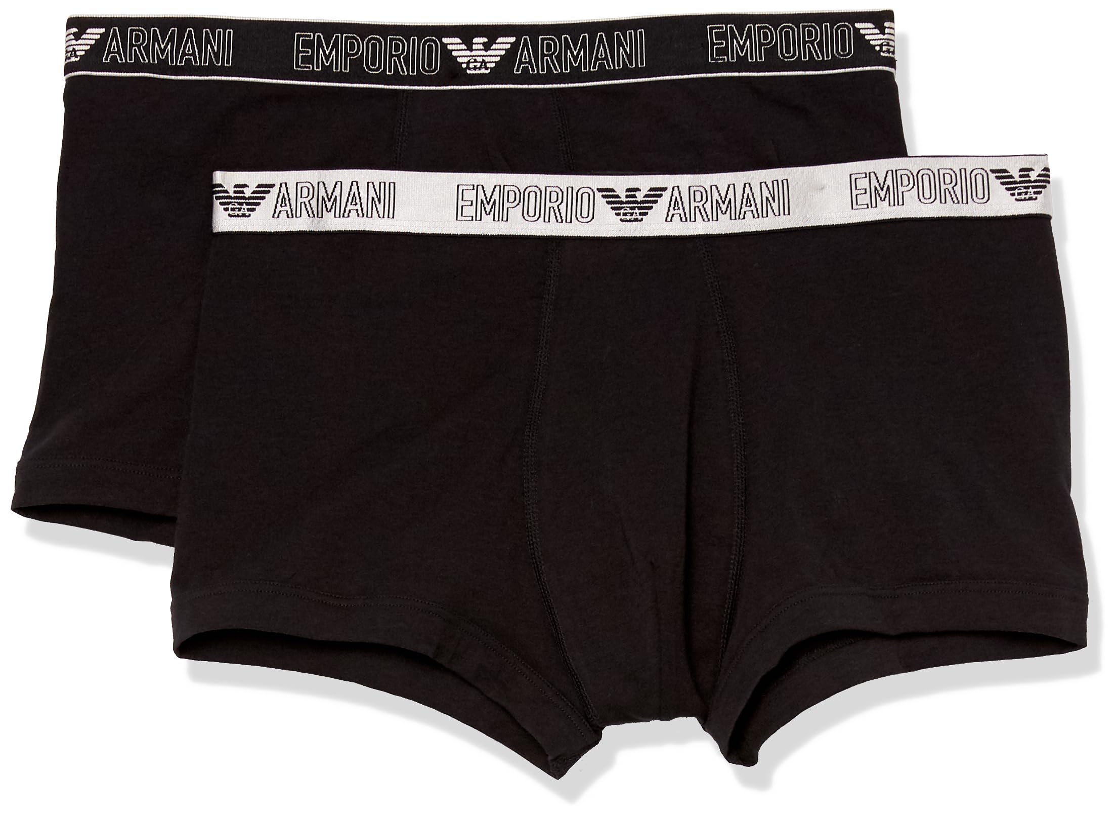 Emporio Armani Men's Trunks (Pack of 2) L Black/Black