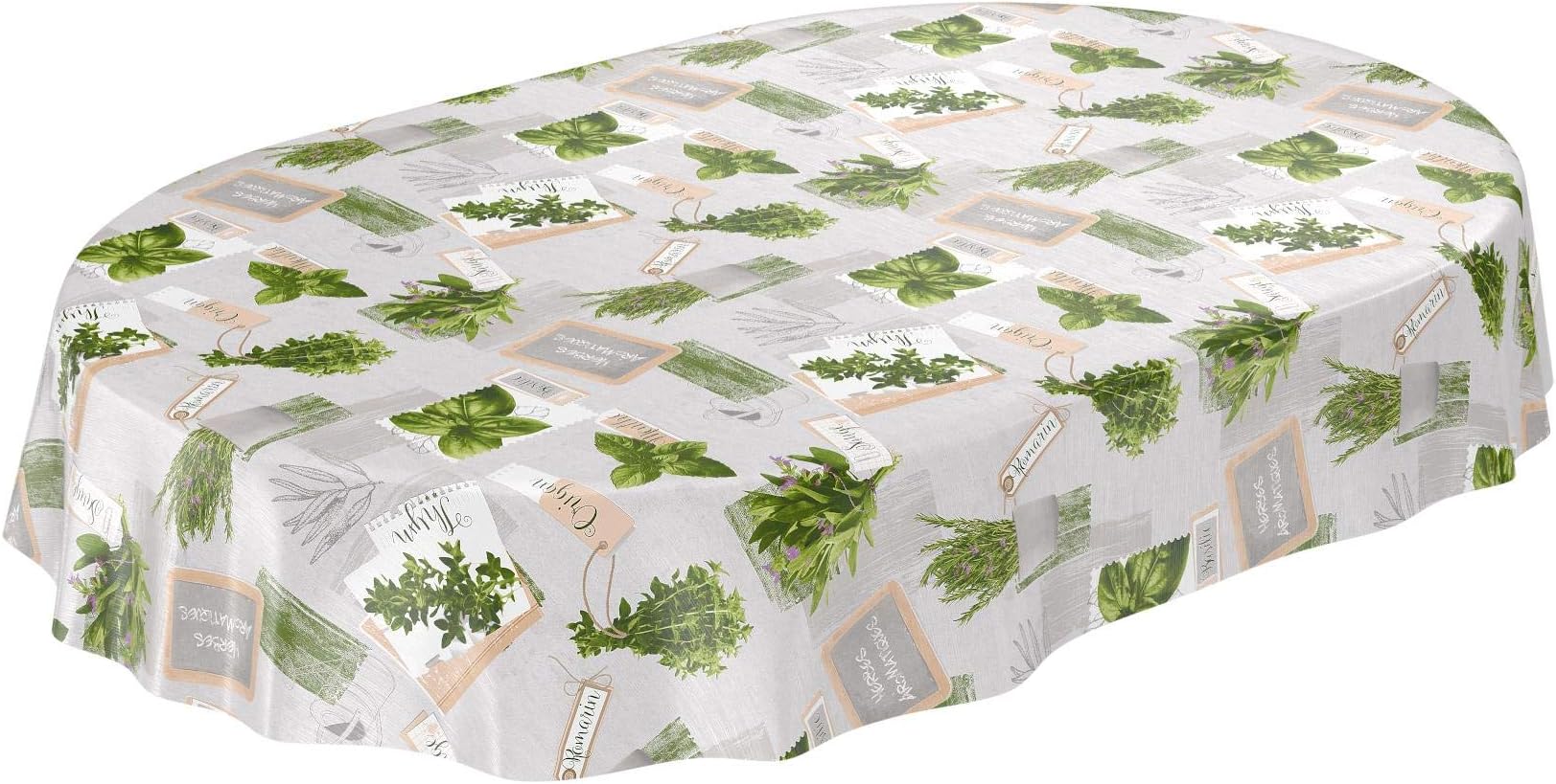 Nappe En Toile Cirée Lavable, Ovale, Bord Coupé, Motif Fleurs Nathalie 238379