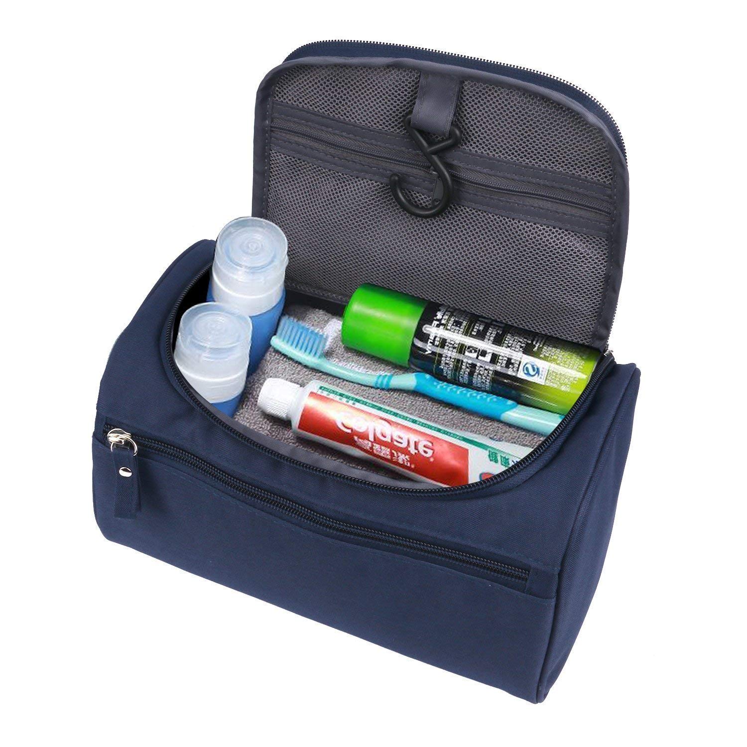 Professional Cosmetic Makeup Pouch Makeup Bag Kit Storage Organizer Travel Toiletry Vanity Bag with Compartment for Women, Men (Blue)-image-48