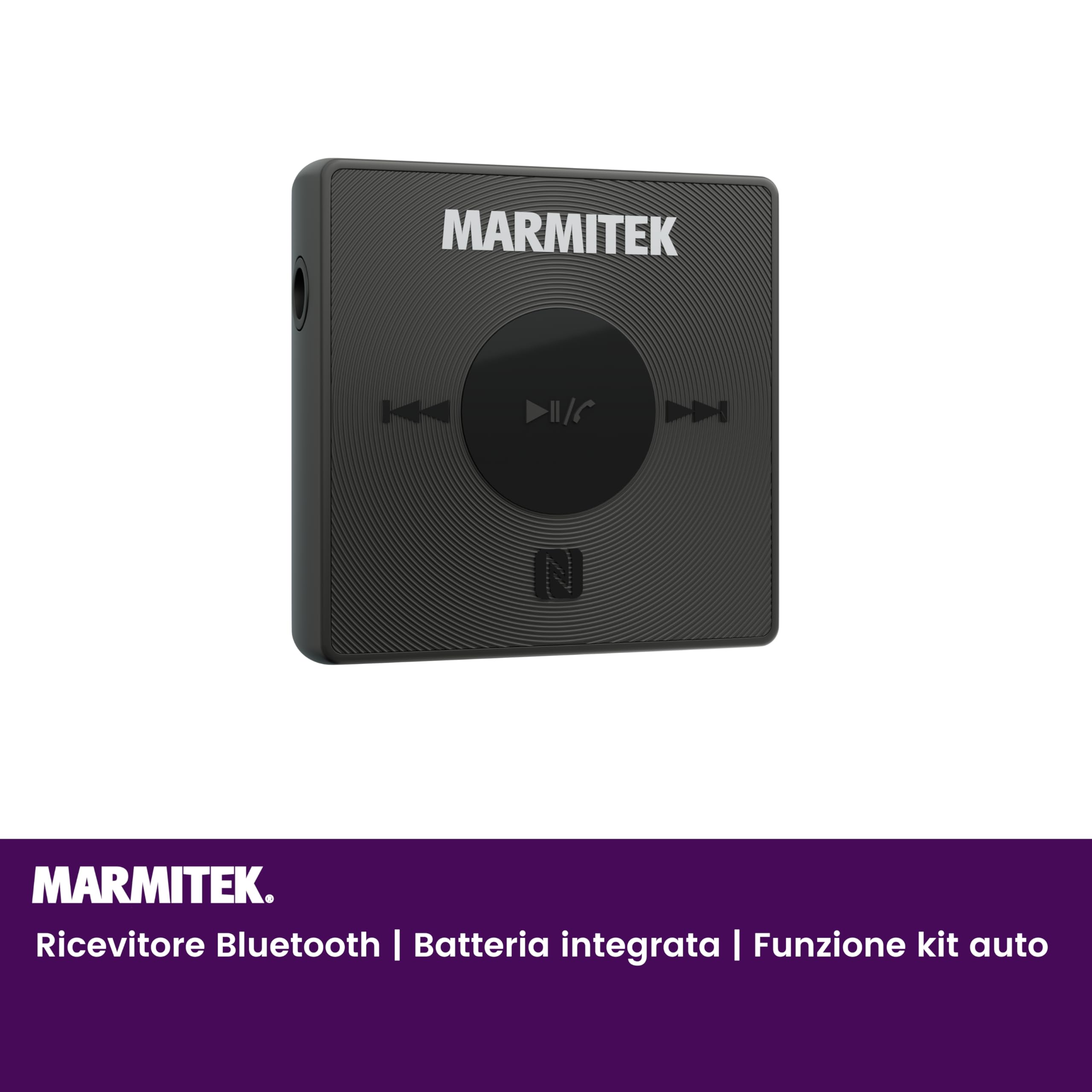 Ricevitore Bluetooth - Marmitek BoomBoom 76 - Stereo Auto - Batteria Portatile - NFC aptX - Vivavoce - Suono di Qualità - Connessione Veloce