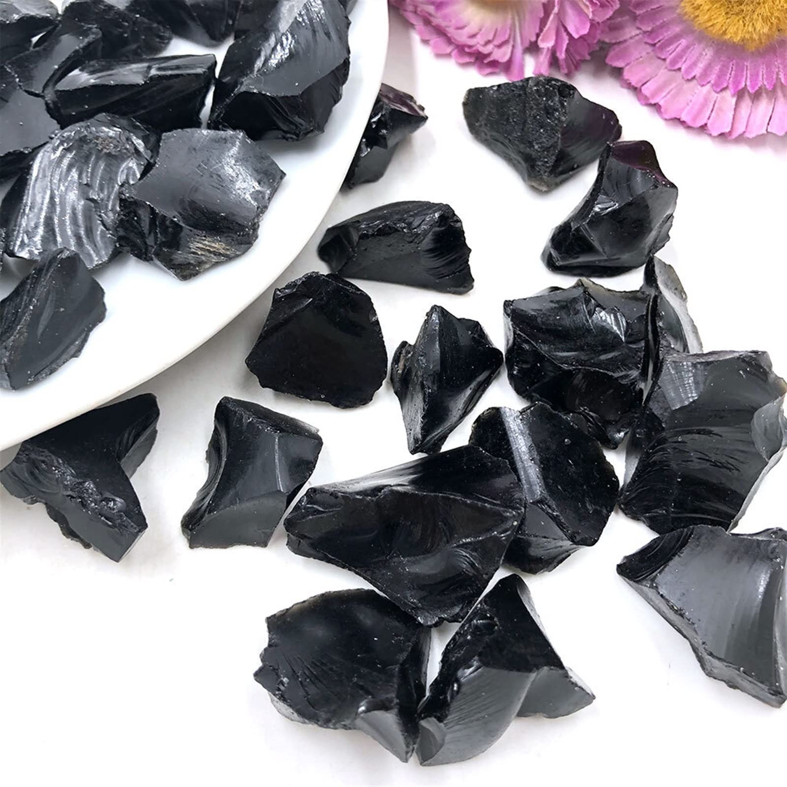 100 g Sfuso Naturale Grezzo Nero Ossidiana Pietra Grezza Cristalli di Quarzo Roccia Acquario Decorazione della Stanza di casa Regalo Raccolta domiciliare