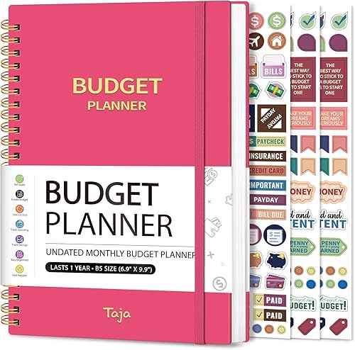 Miniatura 22 de Agenda de presupuesto, libro de presupuesto mensual con cuaderno de seguimiento de gastos, organizador de facturas sin fecha y planificador