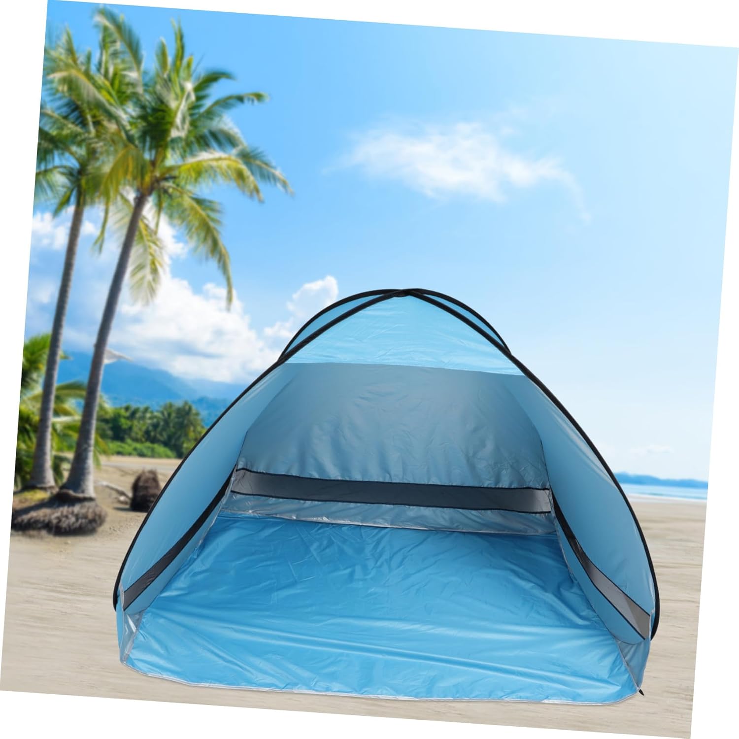 Portable Pop-up Beach Tent with Wind-Resistant Sun Shade Shelter for People Breathable Outdoor Camping and Picnic Shelter for Hiking and Travel