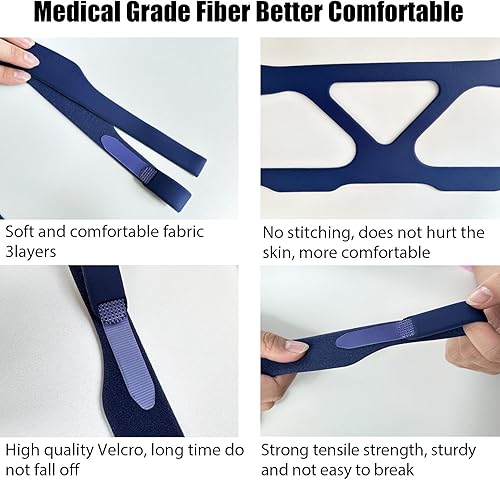 Miniatura 3 de Paquete de 2 máscaras universales para la cabeza, bordes cerrados, CPAP, parte completa, repuesto de parte universal para casco (sin máscara)