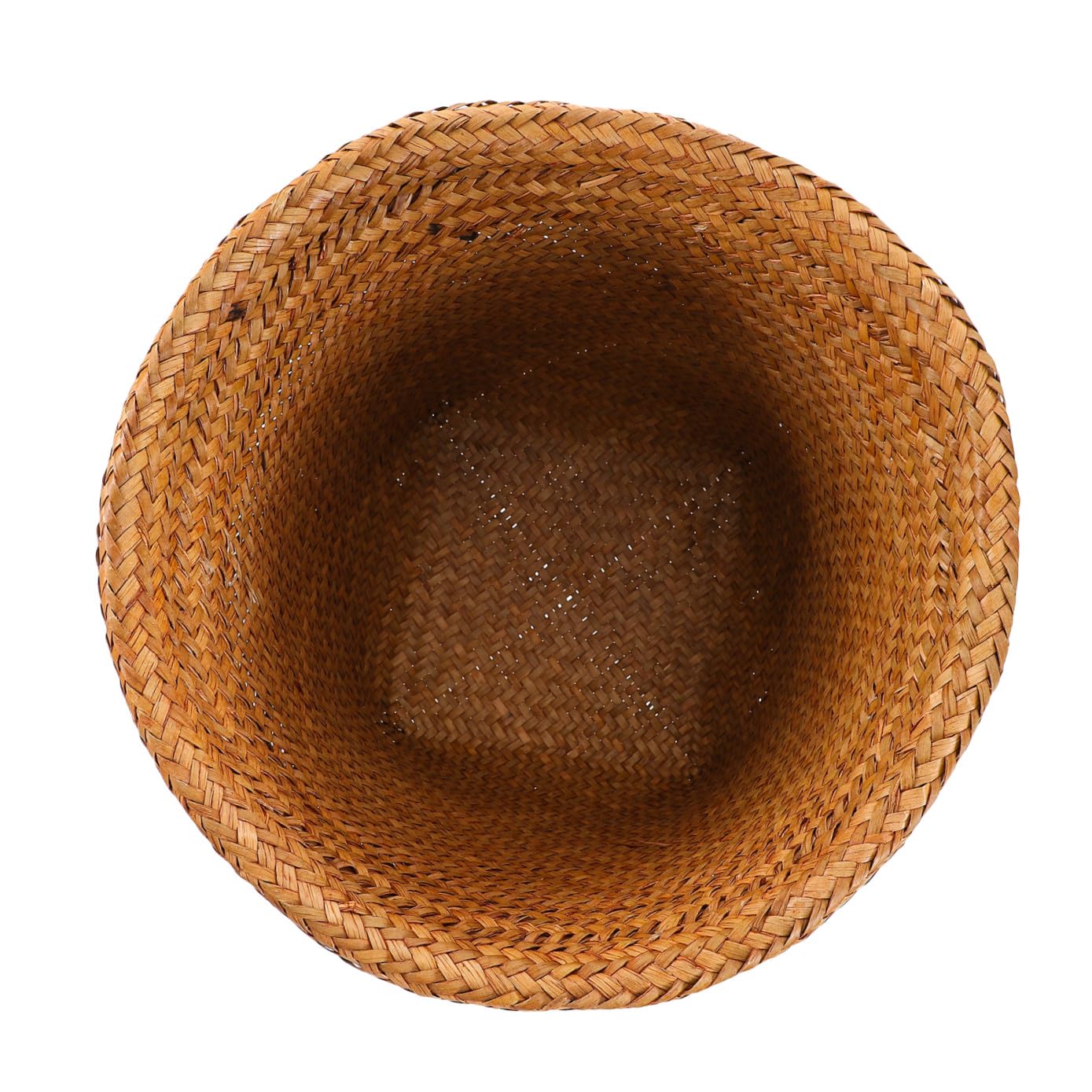 Straw Woven Wastebasket Medium Size Handmade Storage Basket Household Trash Can Office Waste Paper Bin for Bathroom Bedroom Desk Organization Random Color Random Color