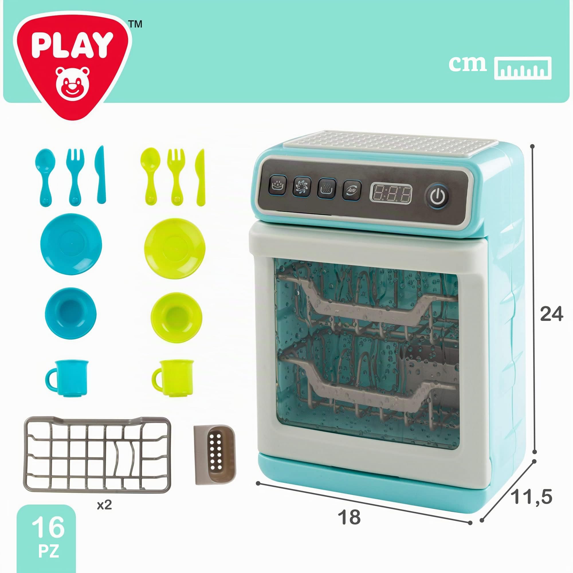 COLORBABY Play- Lavastoviglie Giocattolo con Luce e Suono per Bambini, elettrodomestici Giocattolo, lavastoviglie per Bambini, Mini lavastoviglie (46900)